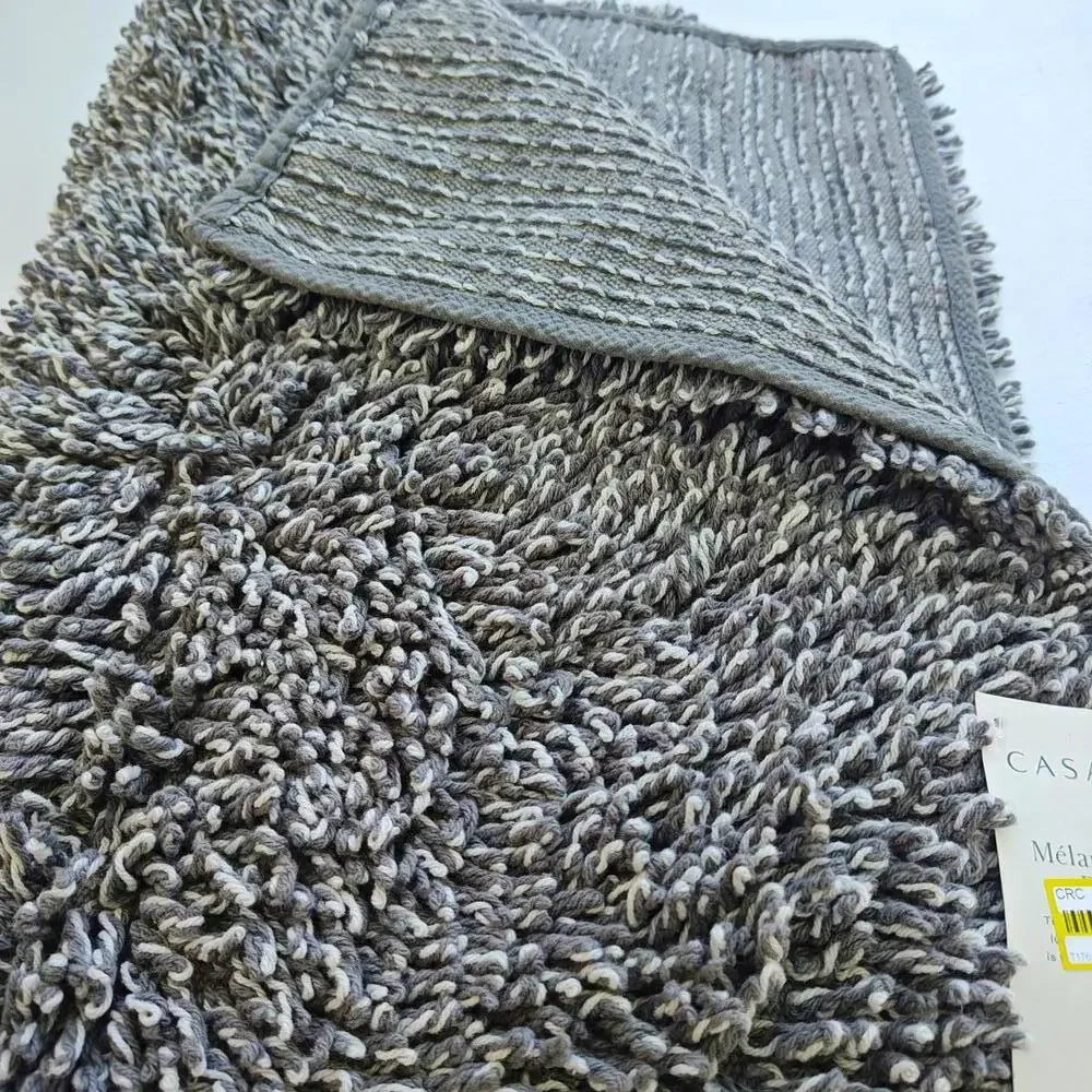 Casaluna Mélange Looped Bath Rug in Gray 100% Cotton 24 X 40
